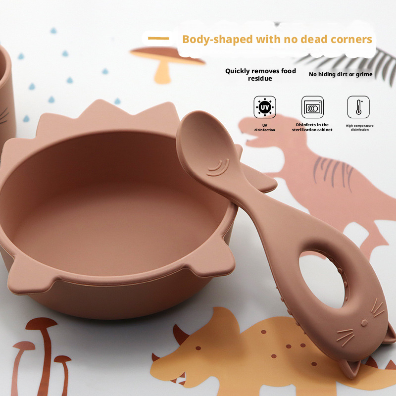 Dinosaur Silicone Baby Bowl, Kids Feeding Bowl