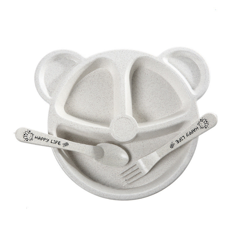 Bear Shaped Divided Plate Kids Tableware Set