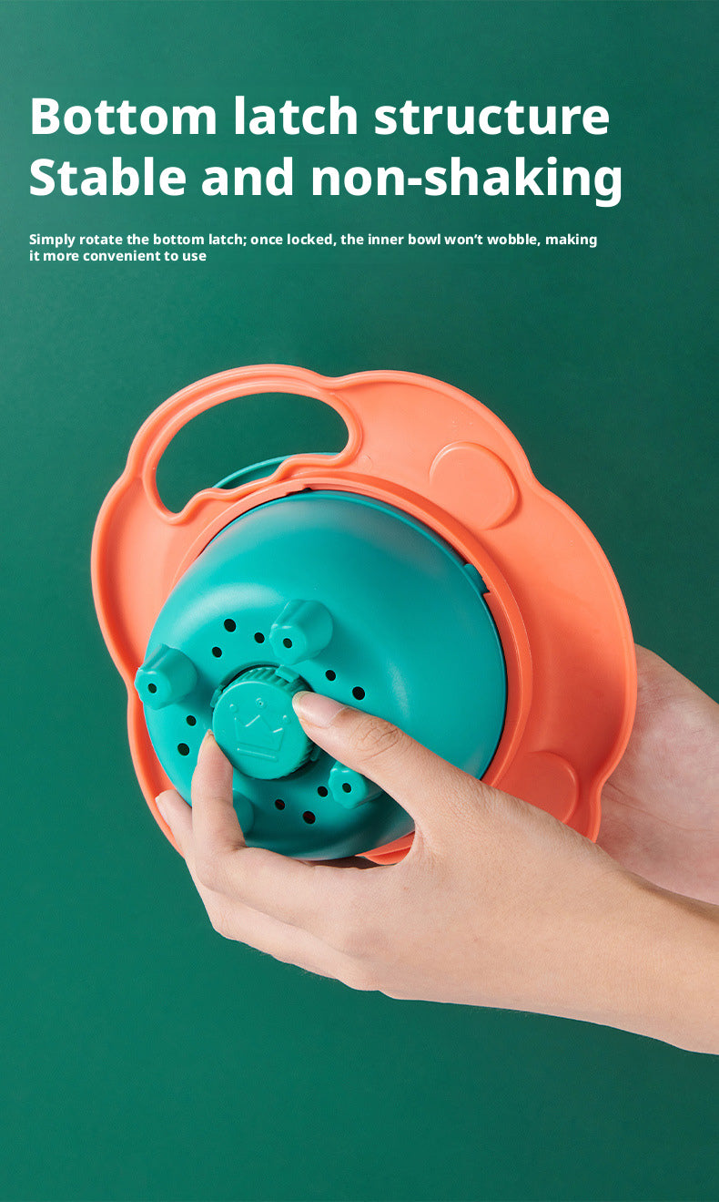 360° Rotatable Gyro Bowl, UFO-Shaped Baby Balance Bowl, Non-Tipping, Heat-Resistant & Drop-Proof Kids Feeding Bowl
