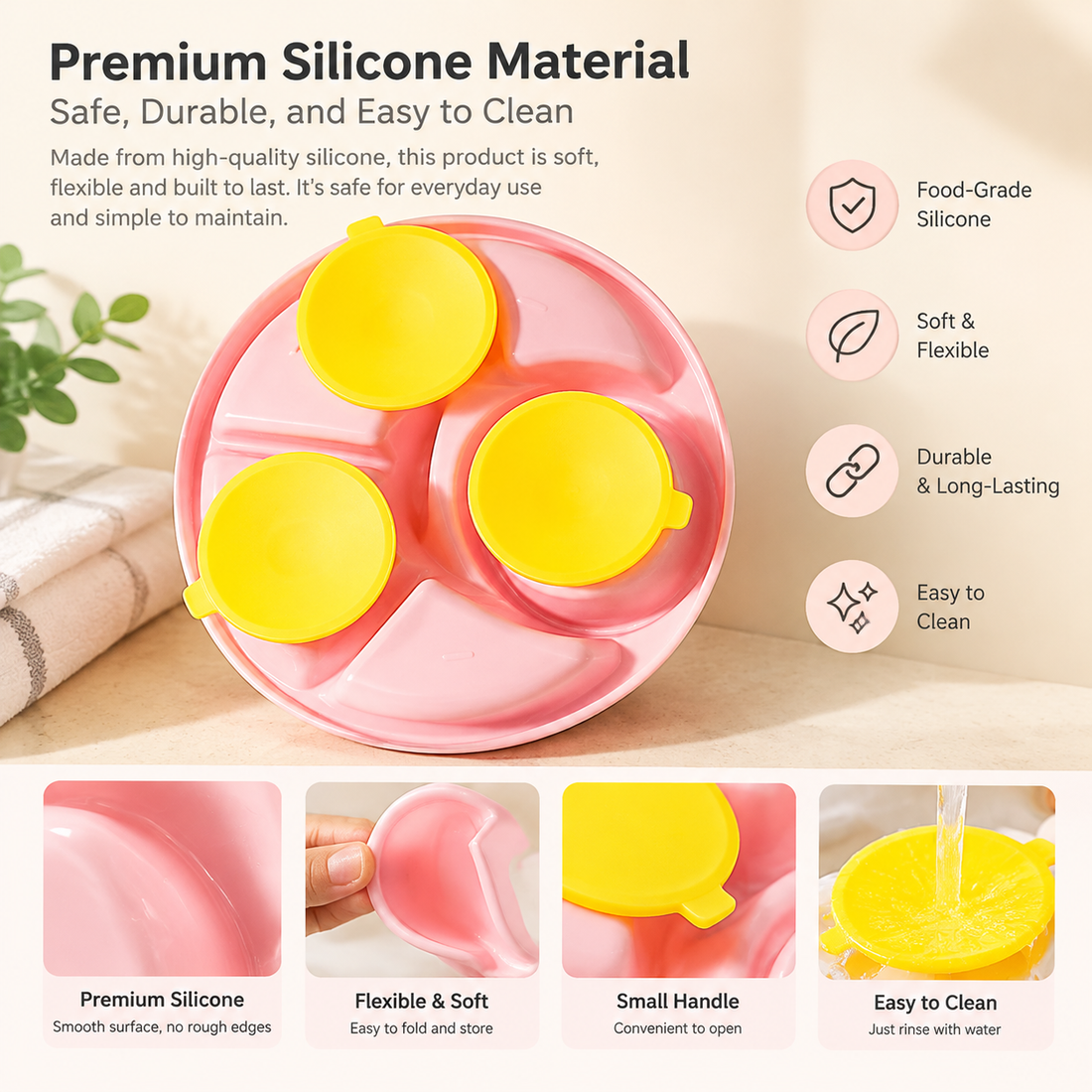 Premium Silicone Suction Plate for Kids – Safe & Easy Mealtime Solution