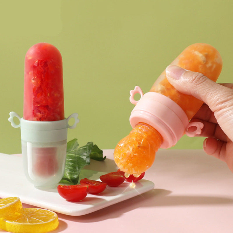 Dual-purpose Baby Multifunctional Rice Cereal Bottle & Food Feeder, Portable Fruit & Vegetable Feeding Bag, Rice Cereal Spoon for Complementary Food Feeding