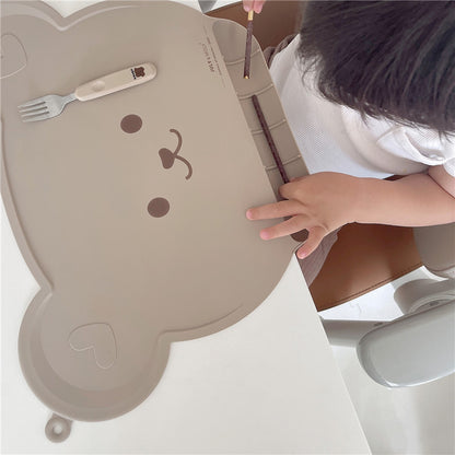 Korean-style baby silicone placemat, waterproof children's bib, portable ins-style infant eating bib and heat insulation mat