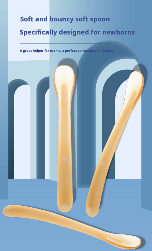 Soft Silicone Baby Feeding Spoons, Gentle Training Spoons for Newborns & Infants