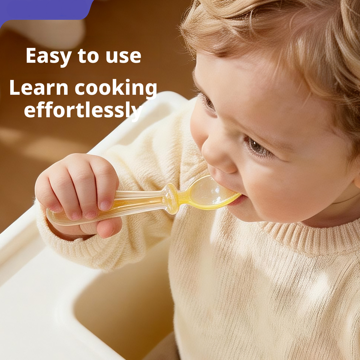 Baby Feeding Spoon, Baby Self‑Feeding Spoon for Puree & Complementary Food