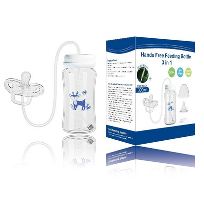Creative Hands‑Free Baby Bottle, Wide‑Neck PP Feeding Bottle for Baby, 300ml