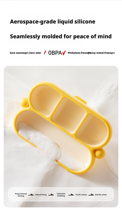 One‑Piece Silicone Divided Baby Suction Plate, Self‑Feeding Training Plate for Infants