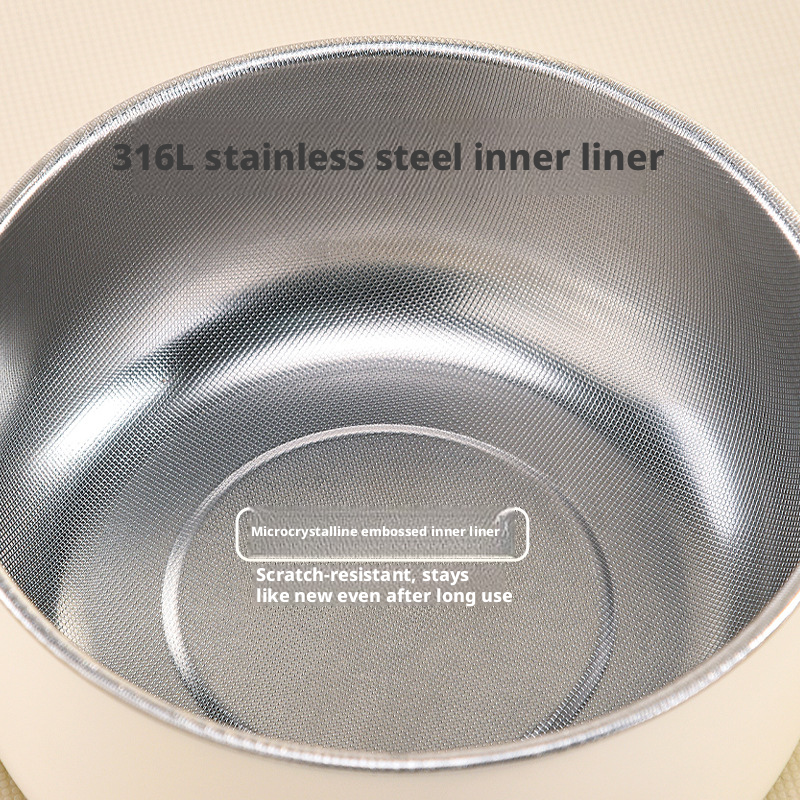 Cute Panda 316 Stainless Steel Baby Feeding Bowl, Detachable Easy‑Clean Toddler Bowl with Handles & Lid for Self‑Feeding