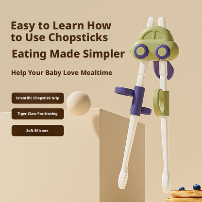 Food‑Grade Kids Training Chopsticks, 3‑Position Adjustable Palm Grip Learning Chopsticks for 2‑6 Years Old Toddlers