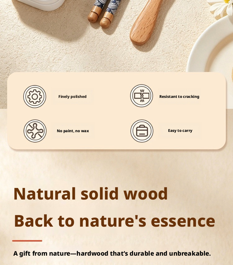 Portable Wooden Chopsticks Spoon Utensil Set with Storage Case, Cartoon Travel Cutlery Kit for Kids, Students & Office Workers