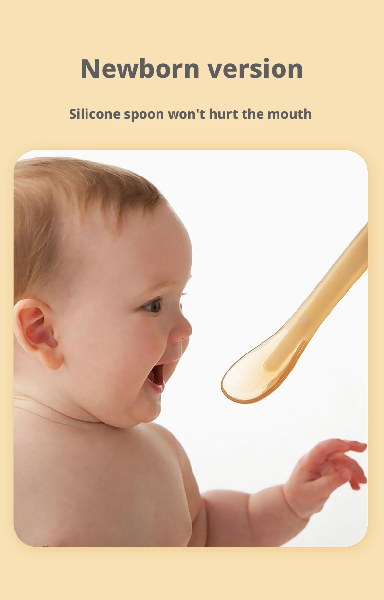 Soft Silicone Baby Feeding Spoons, Gentle Training Spoons for Newborns & Infants