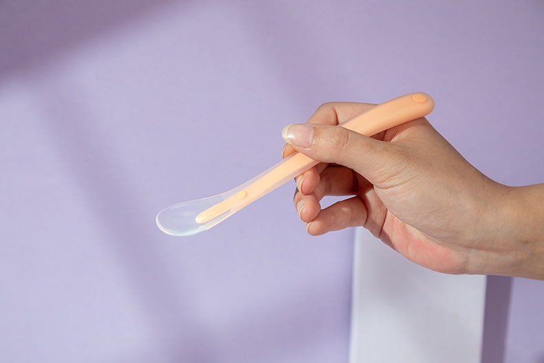 Xi'erbao Brand Infant Full Silicone Spoon, Soft Silicone Baby Feeding Spoon & Soup Spoon with Soft Tip, Model 9384