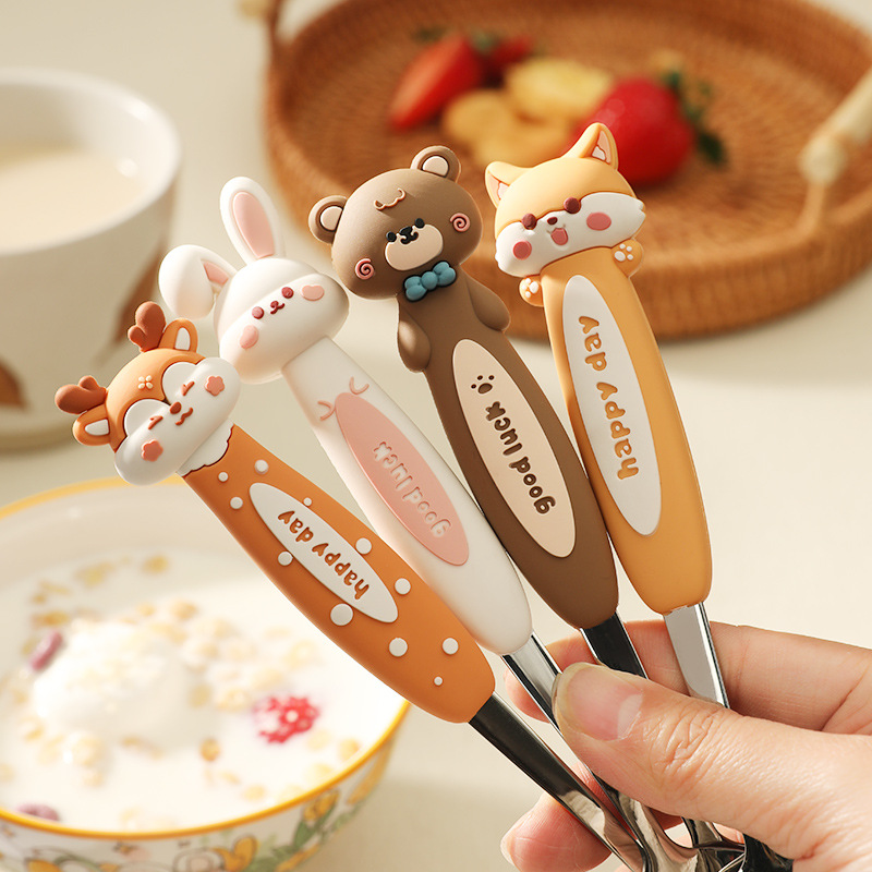 Cute Cartoon Kids Spoon, 316 Stainless Steel Baby Eating Spoon