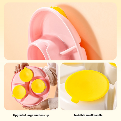 Wheat Straw Plastic Divided Plate, Unbreakable Kids Compartment Tray, Portable Separate Food Plate for Home Picnic