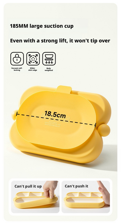 One‑Piece Silicone Divided Baby Suction Plate, Self‑Feeding Training Plate for Infants