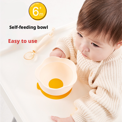 Baby Self‑Feeding Spoon, Integrated Anti‑Choke Silicone Utensil with Anti‑Drop Wrist Strap for Toddler Complementary Feeding