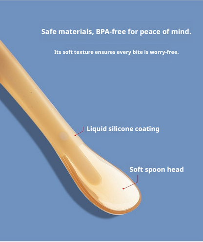 Soft Silicone Baby Feeding Spoons, Gentle Training Spoons for Newborns & Infants