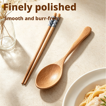 Portable Wooden Chopsticks Spoon Utensil Set with Storage Case, Cartoon Travel Cutlery Kit for Kids, Students & Office Workers