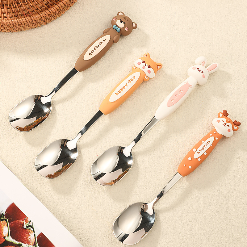 Cute Cartoon Kids Spoon, 316 Stainless Steel Baby Eating Spoon