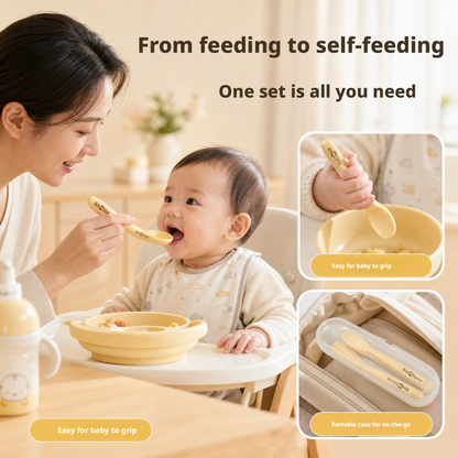 Food‑Grade Silicone Baby Feeding Spoon, Soft Gum‑Friendly Spoon for Infant, Self‑Feeding Training Spoon for Kids