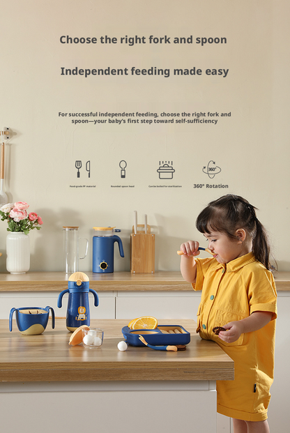 Baby Spoon & Fork Set with Storage Case, Toddler Self‑Feeding Utensils