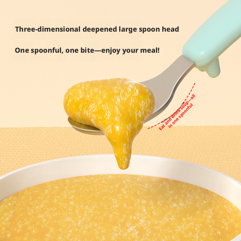 Baby Stainless Steel Spoon & Fork Set, Toddler Self‑Feeding Utensils, Kids Training Cutlery for Learning to Eat Independently