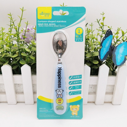 Cute Cartoon Stainless Steel Baby Spoon, Kids Feeding Spoon for Toddlers
