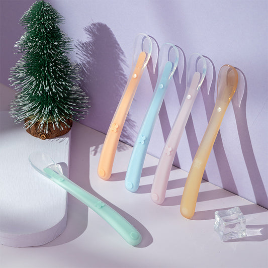 Xi'erbao Brand Infant Full Silicone Spoon, Soft Silicone Baby Feeding Spoon & Soup Spoon with Soft Tip, Model 9384