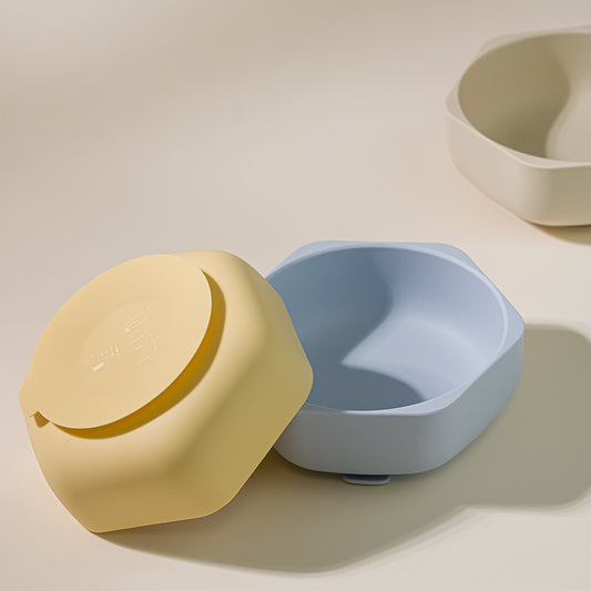 Silicone Suction Bowl for Babies, Children's Tableware, Baby Food Bowl, Anti-Drop Dining Tray for High Chairs, Training Bowl for Self-Feeding