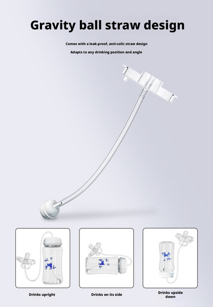Creative Hands‑Free Baby Bottle, Wide‑Neck PP Feeding Bottle for Baby, 300ml