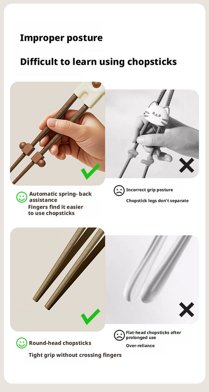 Kids Training Chopsticks, Toddler Wooden Learning Chopsticks for 2‑6 Years Old