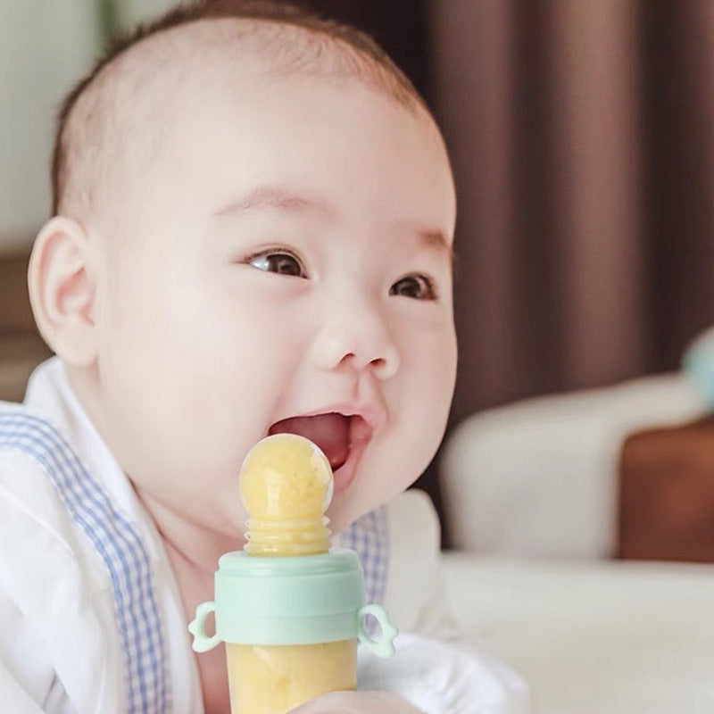 Dual-purpose Baby Multifunctional Rice Cereal Bottle & Food Feeder, Portable Fruit & Vegetable Feeding Bag, Rice Cereal Spoon for Complementary Food Feeding