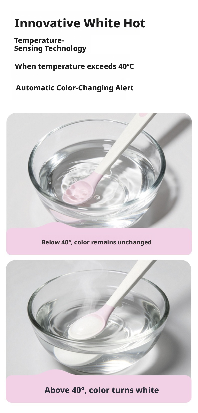 Newborn Temperature‑Sensing Spoon Set, Portable Kids Feeding Tableware Kit