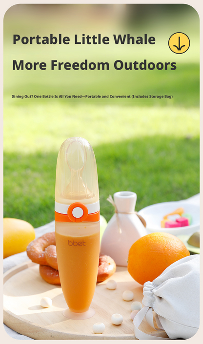 Baby Silicone Squeeze Feeding Spoon, Newborn Food Feeder for Rice Paste & Milk, Anti‑Colic Soft Baby Spoon