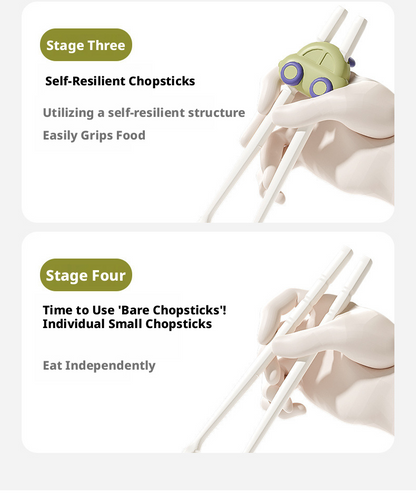 Food‑Grade Kids Training Chopsticks, 3‑Position Adjustable Palm Grip Learning Chopsticks for 2‑6 Years Old Toddlers