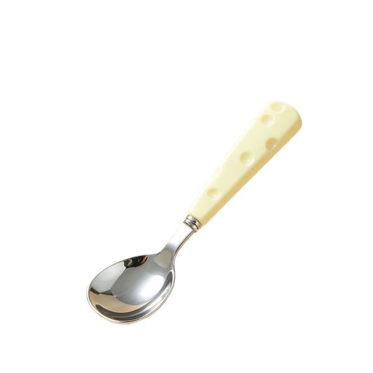 304 Stainless Steel Kids Cheese Spoon, Baby Self‑Feeding Training Spoon with Anti‑Slip Handle & Portable Storage Case
