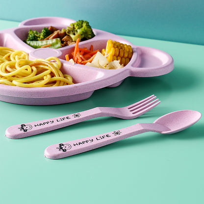 Bear Shaped Divided Plate Kids Tableware Set