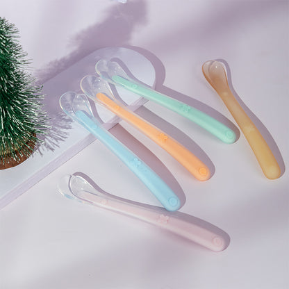 Xi'erbao Brand Infant Full Silicone Spoon, Soft Silicone Baby Feeding Spoon & Soup Spoon with Soft Tip, Model 9384