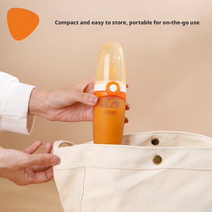 Baby Silicone Squeeze Feeding Spoon, Newborn Food Feeder for Rice Paste & Milk, Anti‑Colic Soft Baby Spoon