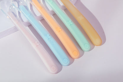Xi'erbao Brand Infant Full Silicone Spoon, Soft Silicone Baby Feeding Spoon & Soup Spoon with Soft Tip, Model 9384