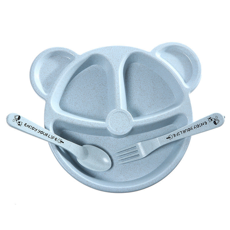 Bear Shaped Divided Plate Kids Tableware Set