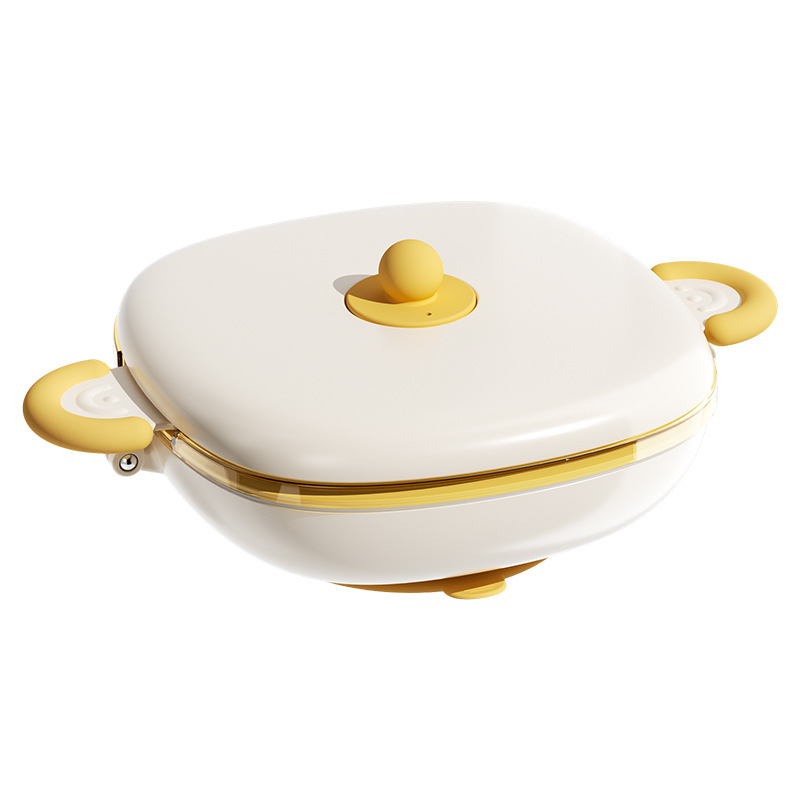 Baby Water‑Filled Insulated Plate, PPSU Divided Suction Toddler Plate for Self‑Feeding