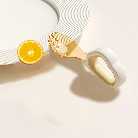 Food-grade tableware for one-year-old babies learning self-feeding, training forks and spoons for complementary food practice