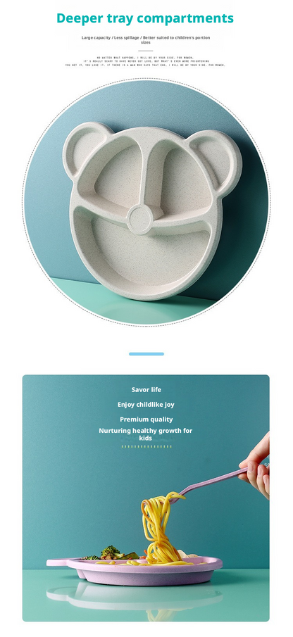 Bear Shaped Divided Plate Kids Tableware Set