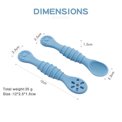 Cross-border Hot-selling Baby Spoons, Baby Food Supplement Tableware, Anti-choking Silicone Spoons & Forks for Feeding Liquid Food, In Stock Wholesale