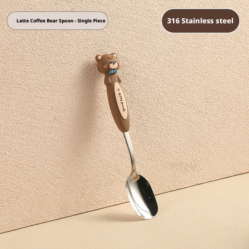 Cute Cartoon Kids Spoon, 316 Stainless Steel Baby Eating Spoon