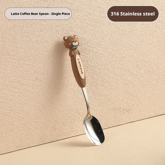 Cute Cartoon Kids Spoon, 316 Stainless Steel Baby Eating Spoon