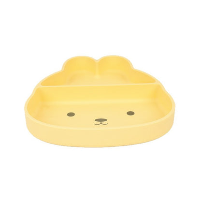 Cute Bunny Silicone Suction Plate for Baby, Divided Toddler Feeding Plate, Food-Grade Silicon Baby Dish for Self Feeding, BPA Free