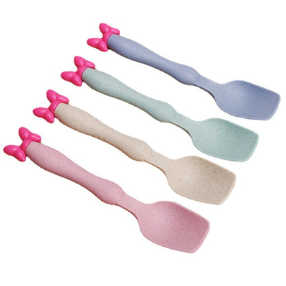 Wheat Straw Kids Tableware Set, Cute Baby Feeding Supplementary Food Plates, Bowls, Spoons and Forks, Small Gifts with Custom Logo Available