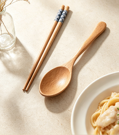 Portable Wooden Chopsticks Spoon Utensil Set with Storage Case, Cartoon Travel Cutlery Kit for Kids, Students & Office Workers