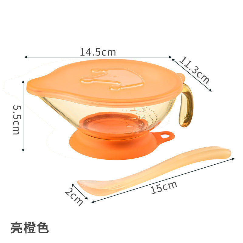 Newborn Baby Food Bowl Set, Feeding Training Bowl for Rice Cereal & Water, Built-in Grinding Function, Strong Suction Anti-Spill Baby Tableware